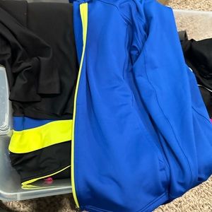 Xersion jogging suit royal blue, lime yellow and black. Women’s 1X